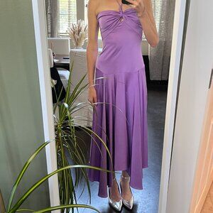 A.L.C. Anita Satin Midi Dress Lilac Lavender NWOT